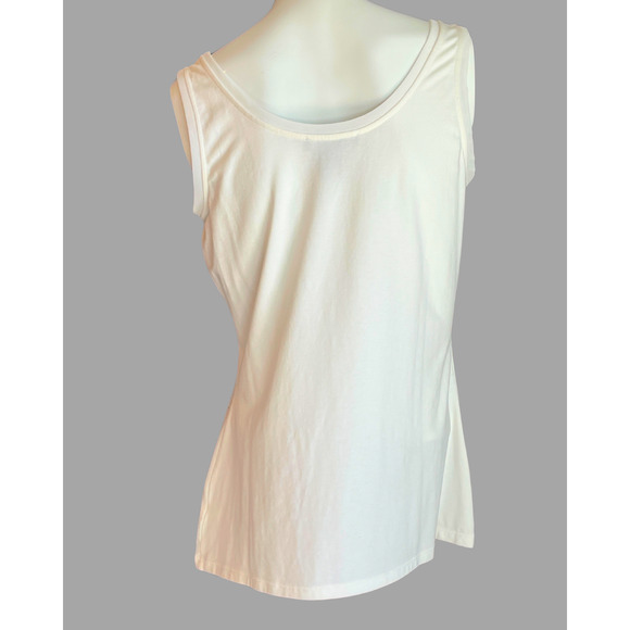 Lot of 2 Sz M White Knit Tank Tops WHBM Embellished Loft Lace Good for Layering - Picture 11 of 16